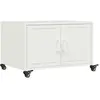 vidaXL Table basse blanc 68x50x43,5 cm acier laminé à froid