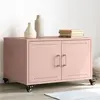 vidaXL Table basse rose 68x50x43,5 cm acier laminé à froid