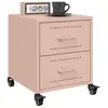vidaXL Tables de chevet 2 pcs rose 36x39x43,5 cm acier