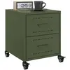 vidaXL Vidaxl Tables De Chevet 2 Pcs Vert Olive 36x39x43,5 Cm Acier