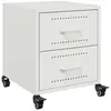 vidaXL Vidaxl Table De Chevet Blanc 36x39x43,5 Cm Acier