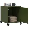 vidaXL Vidaxl Tables De Chevet 2 Pcs Vert Olive 36x39x43,5 Cm Acier