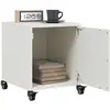 vidaXL Vidaxl Tables De Chevet 2 Pcs Blanc 36x39x43,5 Cm Acier