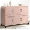 vidaXL Buffet rose 100,5x39x72 cm acier laminé à froid