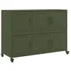 VIDAXL Buffet, Armoire avec Porte, Placard avec Rangement, Organisateur de Salle de Séjour Salon Maison Intérieur, Vert Olive 100,5x39x72 cm Acier