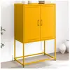 vidaXL Buffet haut jaune moutarde 68,5x38,5x107 cm acier