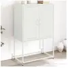 vidaXL Buffet haut blanc 68,5x38,5x107 cm acier