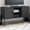 vidaXL Meuble TV noir 100,5x39x60,5 cm acier
