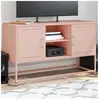 vidaXL Meuble TV rose 100,5x39x60,5 cm acier