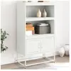 vidaXL Buffet haut blanc 68,5x38,5x123,5 cm acier