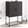 vidaXL Buffet haut noir 68,5x38,5x107 cm acier