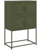 vidaXL Buffet vert olive 68,5x38,5x107 cm acier