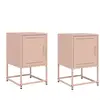 vidaXL Tables de chevet 2 pcs rose 36x39x60,5 cm acier