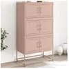 vidaXL Buffet rose 68,5x38,5x123,5 cm acier