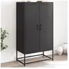 vidaXL Buffet haut noir 68,5x38,5x123,5 cm acier