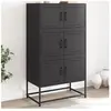 vidaXL Buffet noir 68,5x38,5x123,5 cm acier