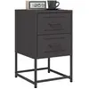 vidaXL Tables de chevet 2 pcs noir 36x39x60,5 cm acier