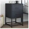 vidaXL Table de chevet anthracite 36x39x60,5 cm acier