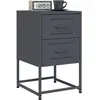 vidaXL Tables de chevet 2 pcs anthracite 36x39x60,5 cm acier