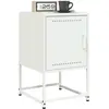 vidaXL Tables de chevet 2 pcs blanc 36x39x60,5 cm acier