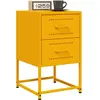 vidaXL Tables de chevet 2 pcs jaune moutarde 36x39x60,5 cm acier