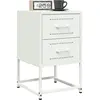 vidaXL Tables de chevet 2 pcs blanc 36x39x60,5 cm acier