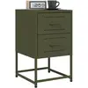 vidaXL Tables de chevet 2 pcs vert olive 36x39x60,5 cm acier