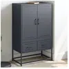 vidaXL Vidaxl Buffet Haut Anthracite 68x39x111,5 Cm Acier