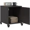 vidaXL Vidaxl Tables De Chevet 2 Pcs Noir 36x39x43,5 Cm Acier