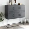 VidaXL Dressoir 100,5x39x107 cm staal antracietkleurig846598