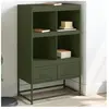 vidaXL Vidaxl Buffet Haut Vert Olive 68x39 X111,5 Cm Acier