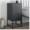 vidaXL Table de chevet anthracite 36x39x78 cm acier