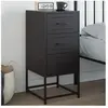 vidaXL Table de chevet noir 36x39x78 cm acier