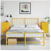 vidaXL Tables de chevet 2 pcs jaune moutarde 36x39x78 cm acier