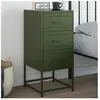 vidaXL Table de chevet vert olive 36x39x78 cm acier