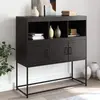 vidaXL Buffet noir 100,5x39x107 cm acier laminé à froid