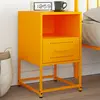 vidaXL Table de chevet jaune moutarde 36x39x60,5 cm acier