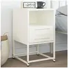 vidaXL Table de chevet blanc 36x39x60,5 cm acier