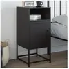 vidaXL Table de chevet noir 36x39x78 cm acier