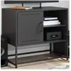 vidaXL Meuble TV noir 68x39x60,5 cm acier
