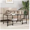 vidaXL Table basse avec dessus en verre noir 98,5x50x45 cm acier