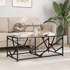 vidaXL Table basse avec dessus en verre noir 98,5x50x41 cm acier