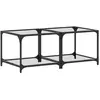 vidaXL Tables basses avec dessus en verre transparent 2 pcs acier