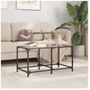 vidaXL Table basse avec dessus en verre transparent 78,5x40x40cm acier