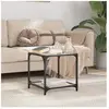 vidaXL Table basse avec dessus en verre transparent 40x40x40 cm acier