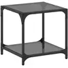 vidaXL Table basse avec dessus en verre noir 40x40x40 cm acier