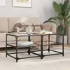 vidaXL Tables basses avec dessus en verre transparent 2 pcs acier