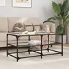 vidaXL Table basse avec dessus en verre transparent 98,5x50x45cm acier