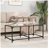 vidaXL Table basse avec dessus en verre transparent 98,5x50x40cm acier