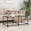vidaXL Table basse avec dessus en verre noir 98,5x50x40 cm acier